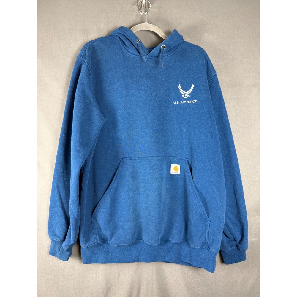 Carhartt Hoodie Women Medium Blue US Air Force Graphic Original Fit Sweatshirt